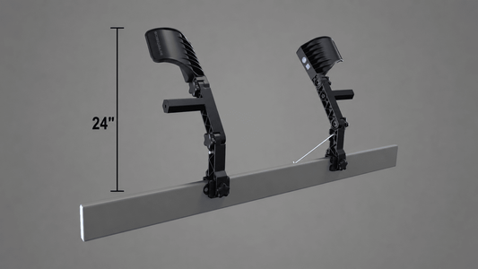 S Series SCREEDBARS™ concrete screed handle shown with 24-inch working height measurements