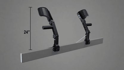 S Series SCREEDBARS™ concrete screed handle shown with 24-inch working height measurements